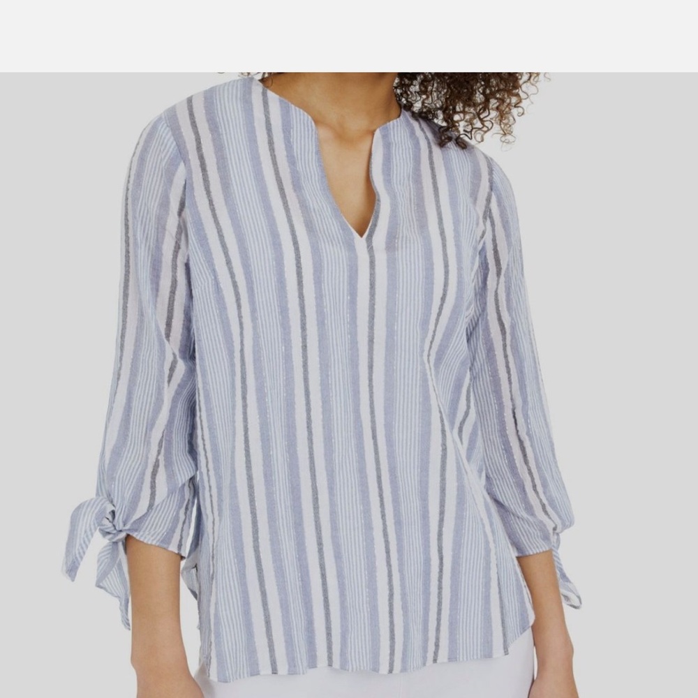 Michael Kors Striped Blue and White Blouse